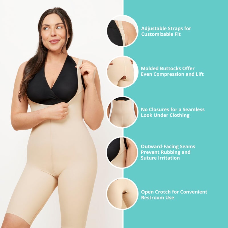 MARENA Womenâ€™s Girdle with High Back, No Closures, Short-Length - Post Surgical Shapewear Support, Targeted Compression, Easy Application, Helps Promote Healing & Recovery Black, Medium - Image 3